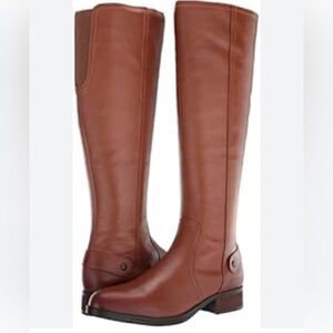 Steve Madden Jax Cognac Lea  Knee-High Leather Boots 9 wide-calf